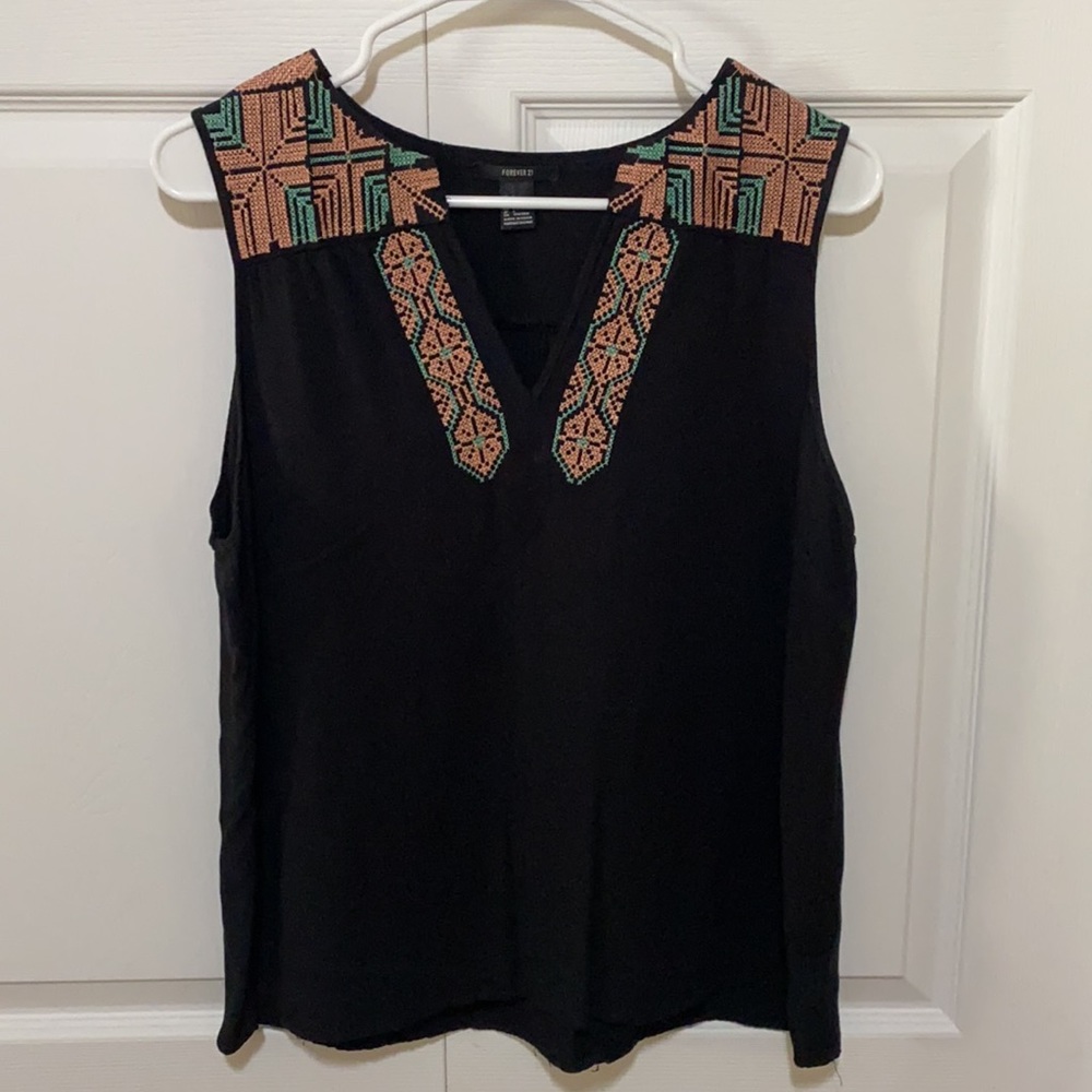 Forever 21 Embroidered Tank Top